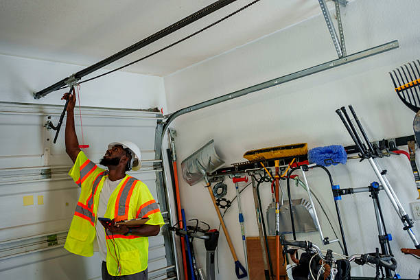Professional Garage Door technician working in Woodbury, MN